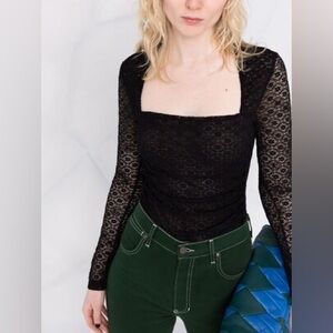 Ganni S lace bodysuit NWT